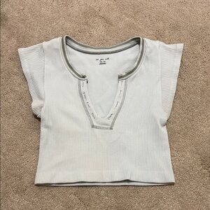 Urban Outfitters White Polo Crop T-Shirt